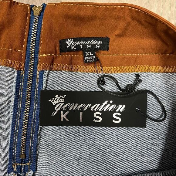 Generation Kiss x Dolls Kill stretchy flare jeans brown fringe Cowboy sz XL - Picture 13 of 13